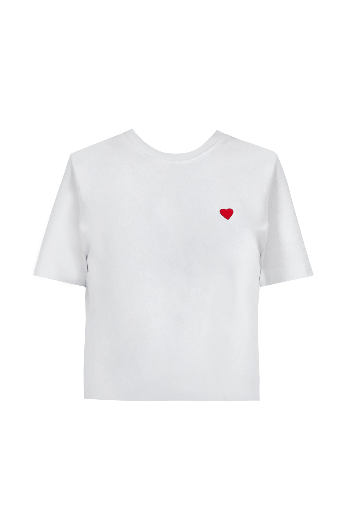 Kalp Nakışlı Basıc T-Shirt